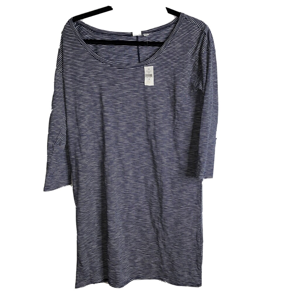 Gap Womens Size Small Maternity Striped Blue Round Neck Soft 3/4 Sleeve